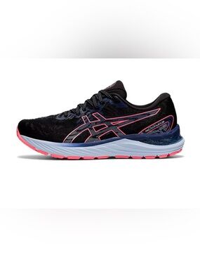 Asics Gel Cumulus 23 Athletic Running Sneakers Size 9.5 Black/Blazing Coral